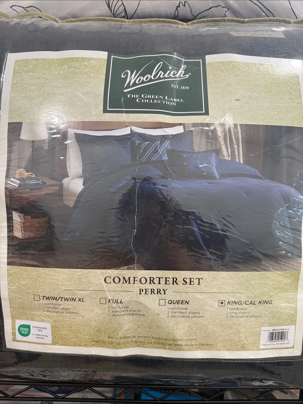 Woolrich Perry Comforter Set in Navy Blue